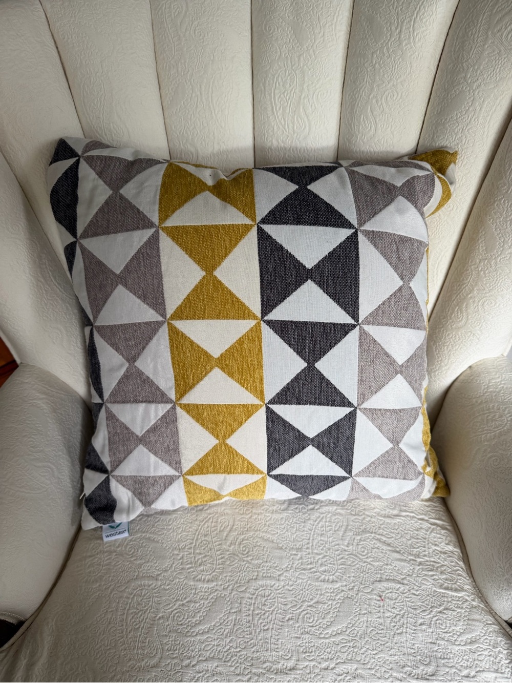 Geometric Mustard Gray Accent Pillow - Modern Home Accent